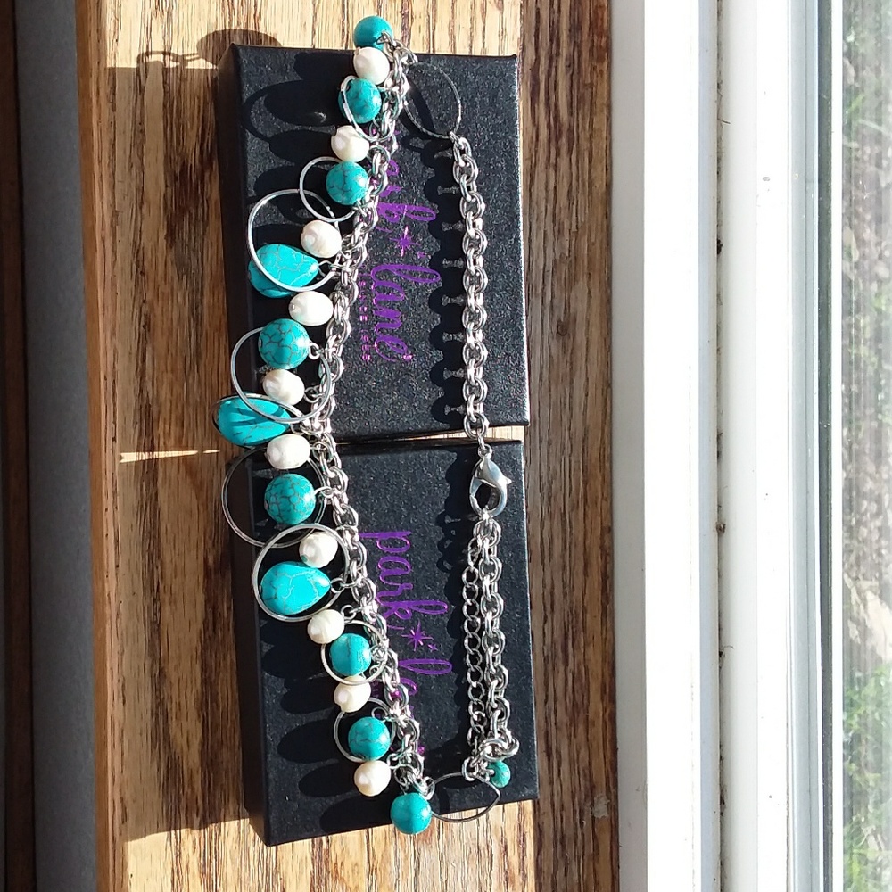 Park lane turquoise / fresh pearl cabo necklace